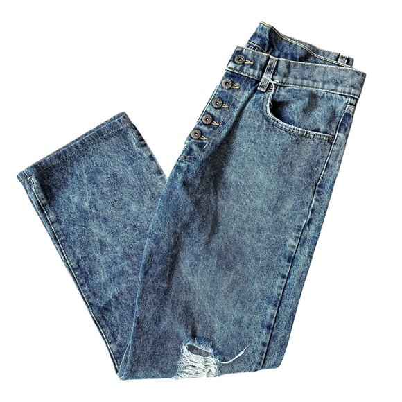 Carmar Acid Wash Button Fly Straight Leg Sz 27 Jeans EUC - Picture 2 of 6